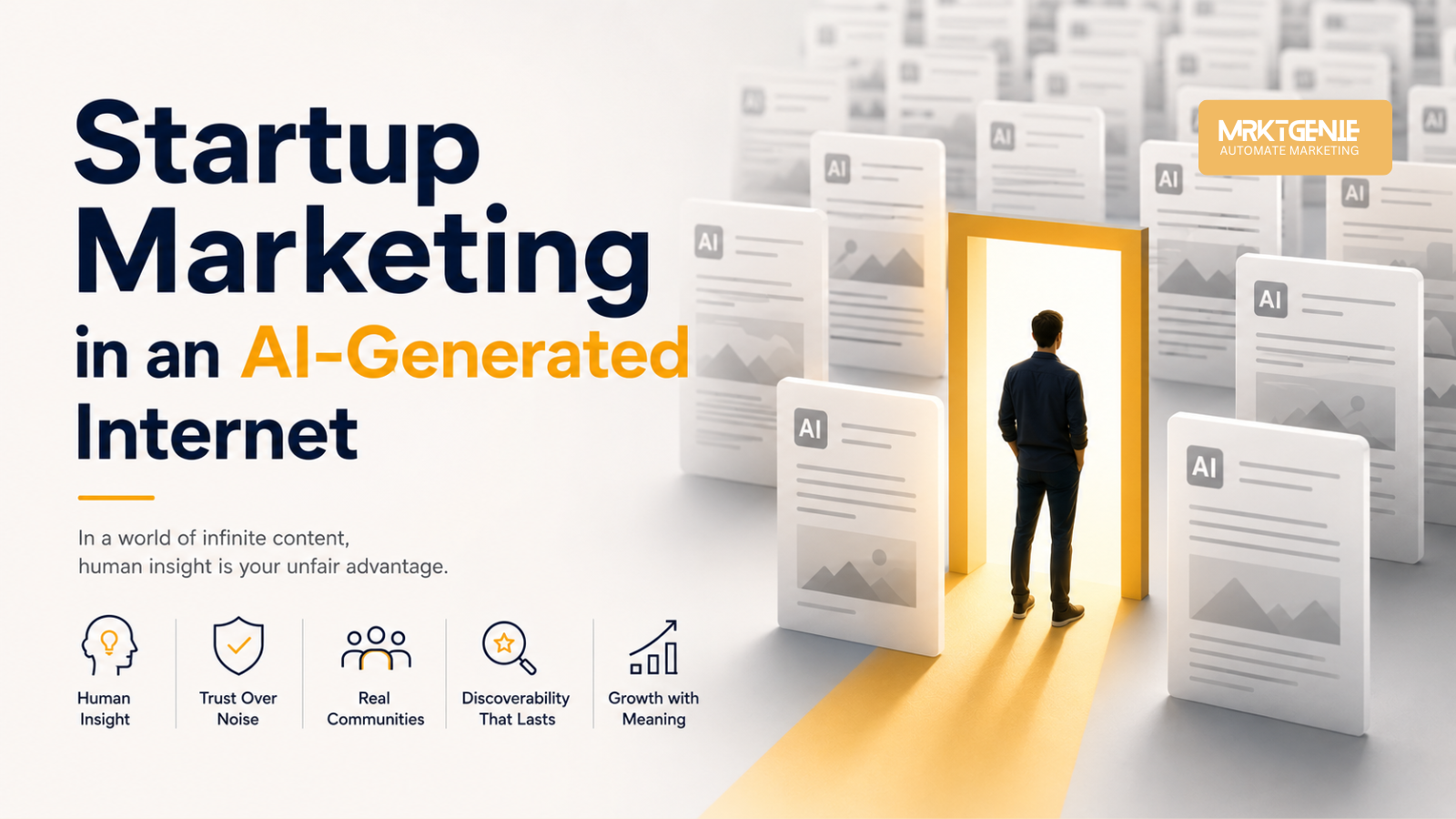Startup Marketing in an AI-Generated Internet hero image