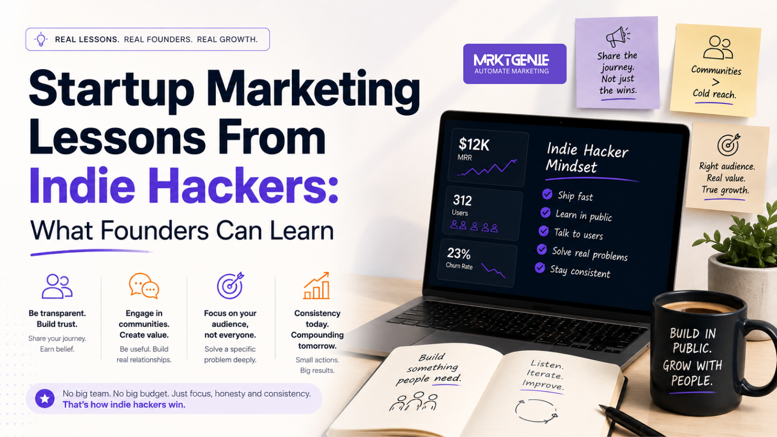Startup Marketing Lessons From Indie Hackers: What Founders Can Learn hero image