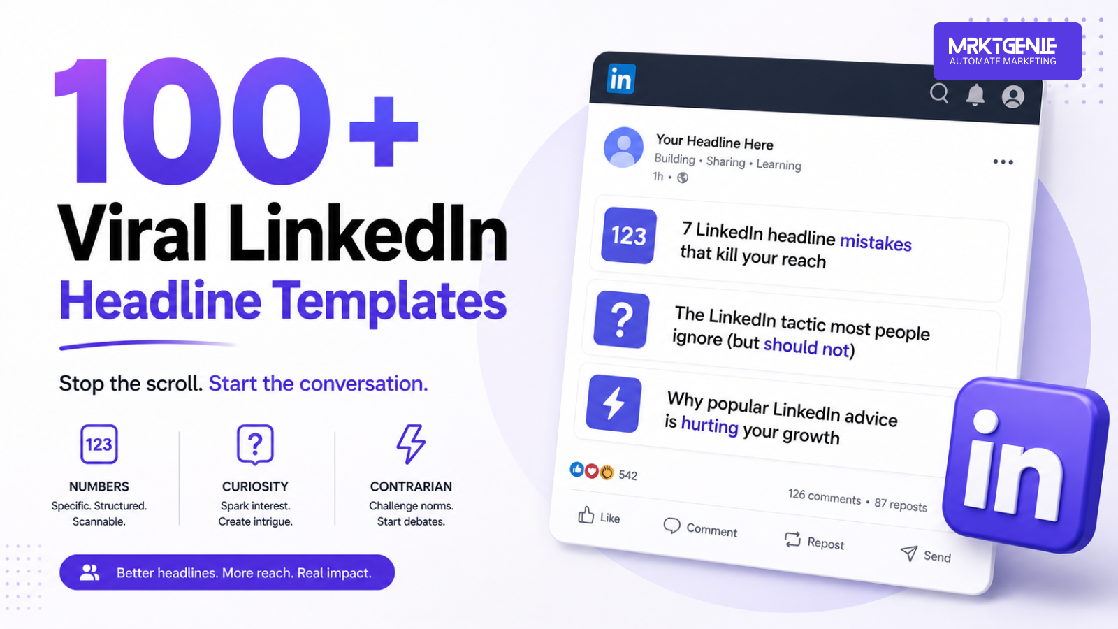 100+ Viral LinkedIn Headline Templates hero image